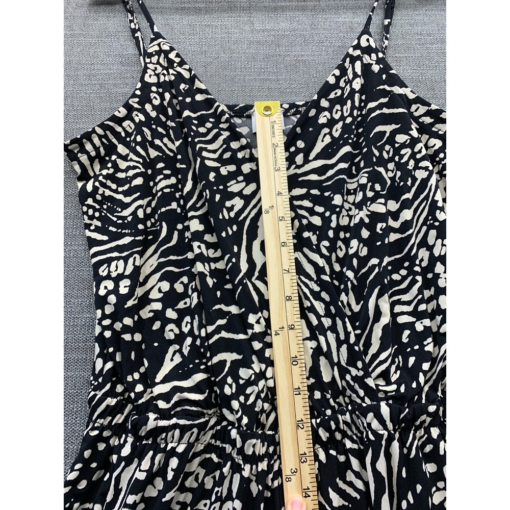Peyton Jensen Jumpsuit Womens Medium Black Beige Animal Print Spaghetti Straps - Picture 12 of 14